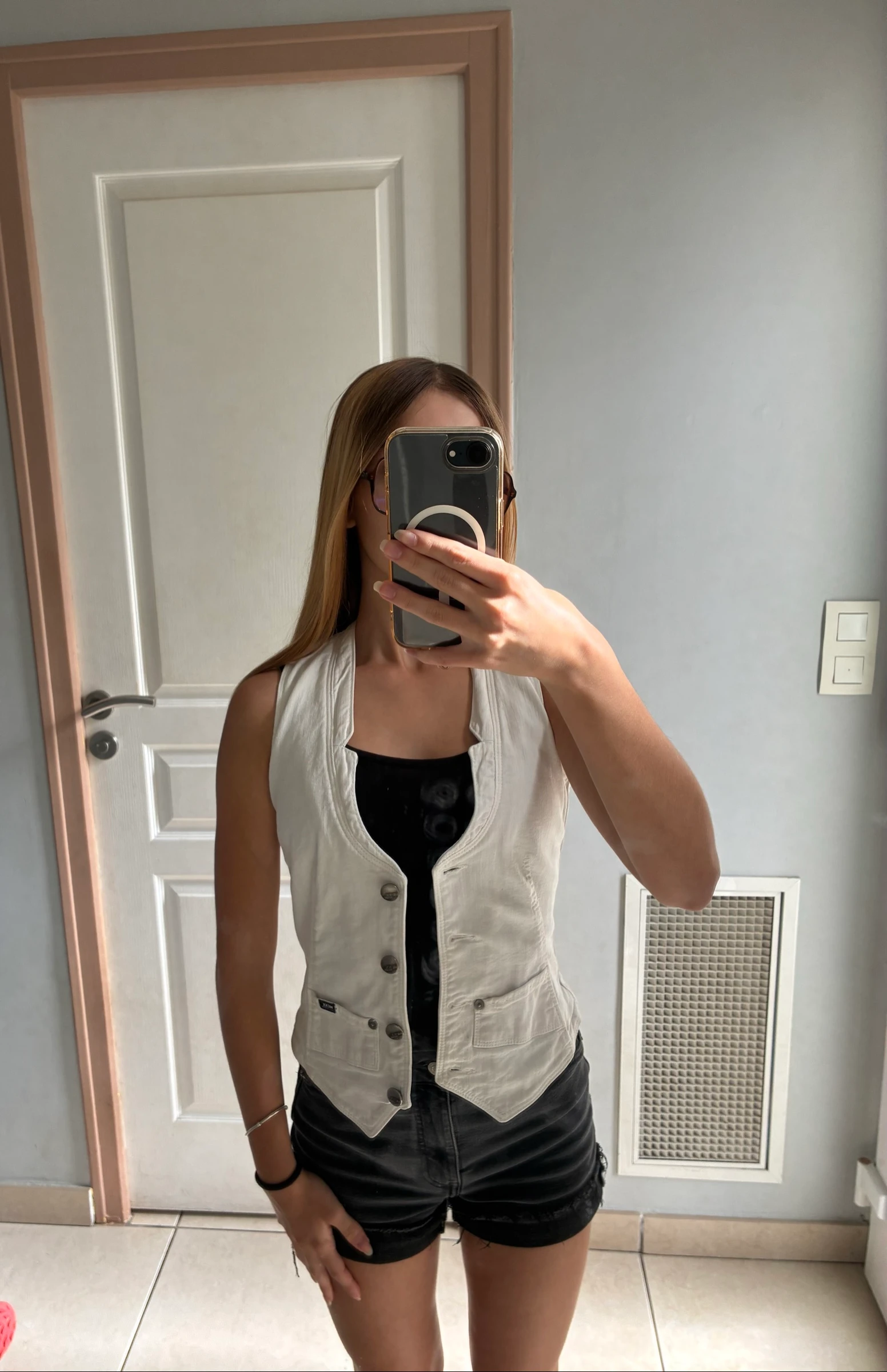 Veste en jean sans manches femme 32